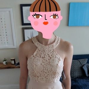 PICTURE PERFECT BLUSH LACE MAXI DRESS